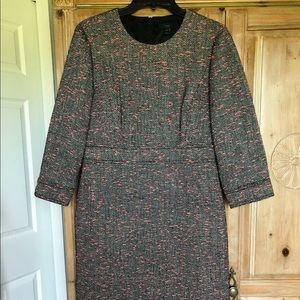 J.Crew Neon Tweed Dress 12 Petite (NWOT)